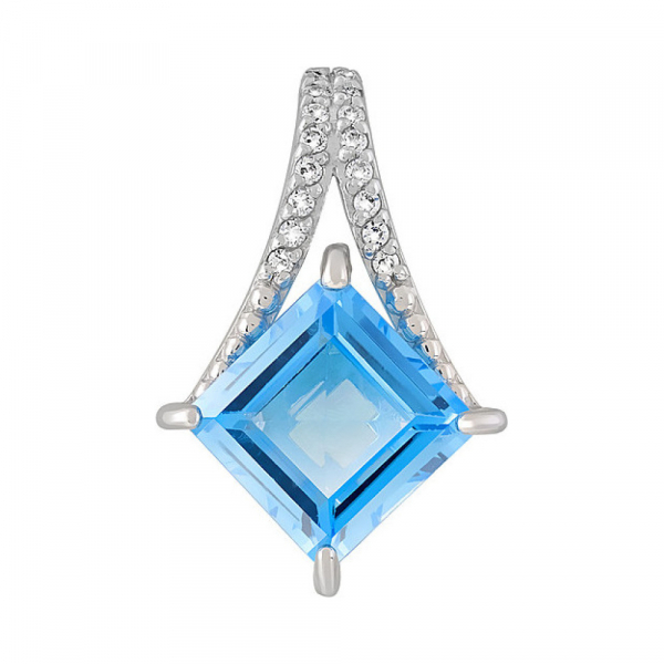 Золотая подвеска с топазом и фианитом № 118239