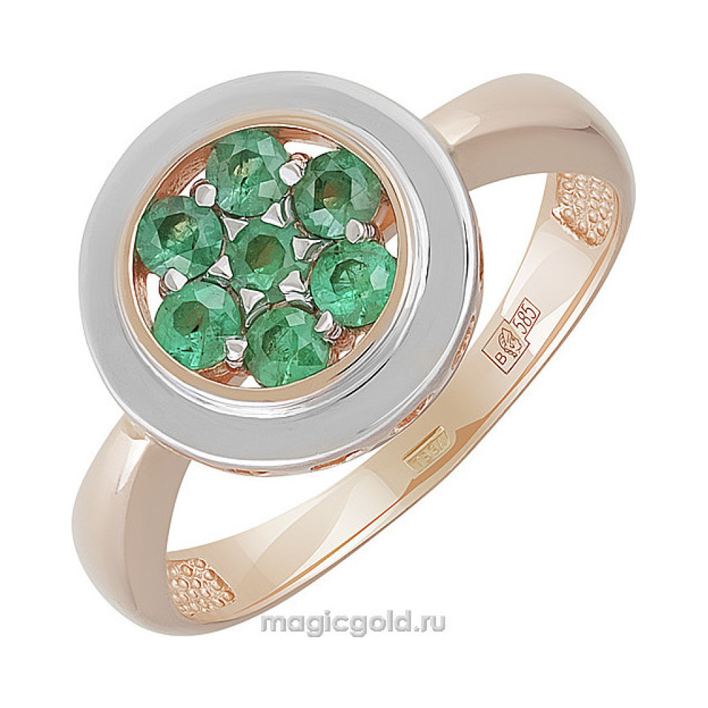 Золотое кольцо с изумрудом № 155649