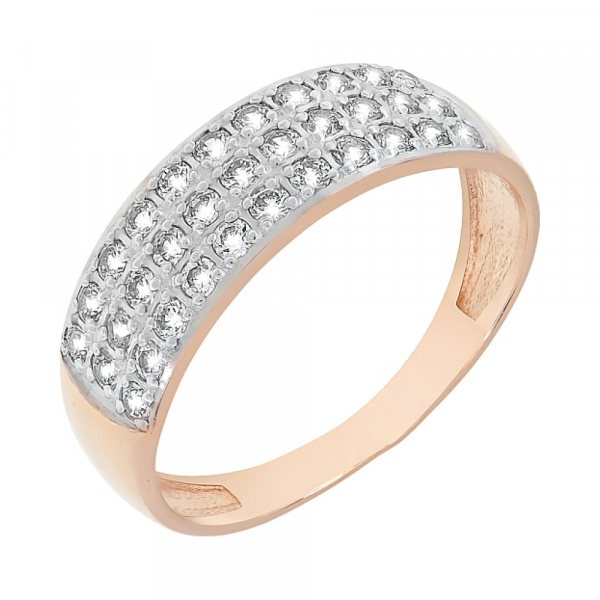 Золотое кольцо с фианитом № 96258