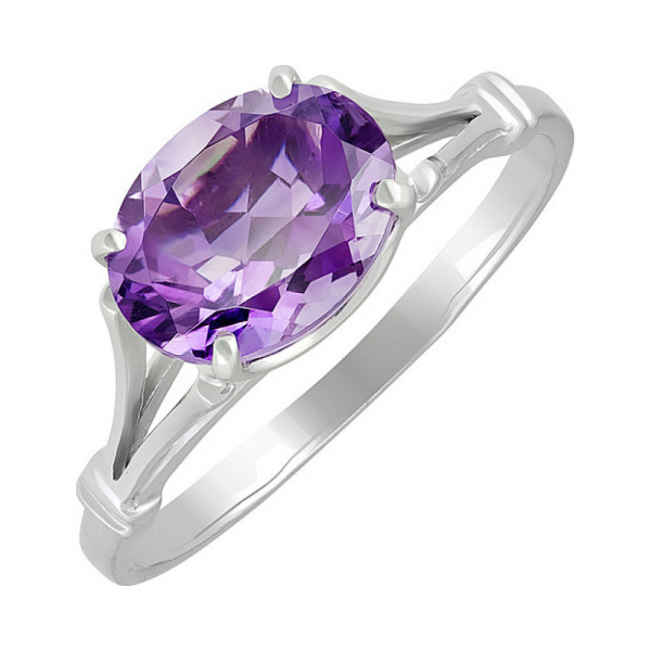 Серебряное кольцо с аметистом № 132067