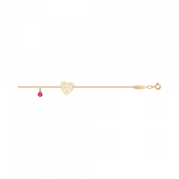 Золотой браслет с фианитом № 140467