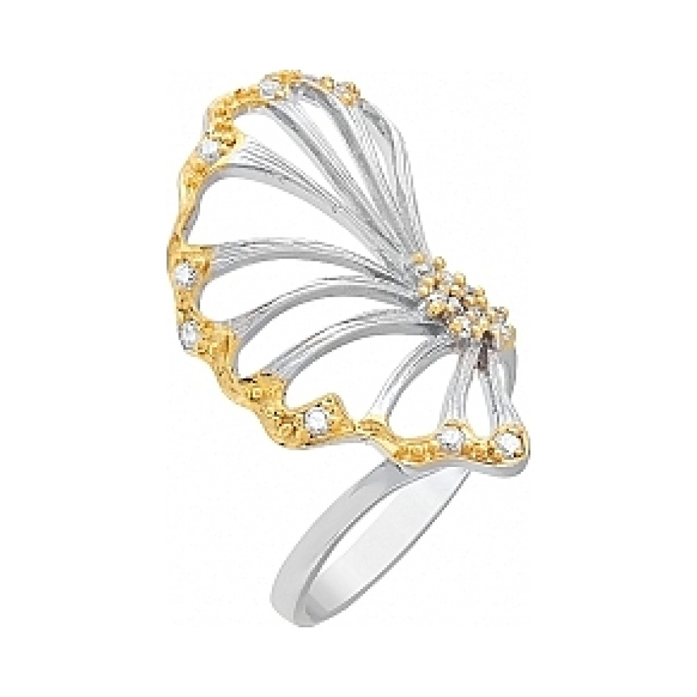 Серебряное кольцо с фианитами № 114969