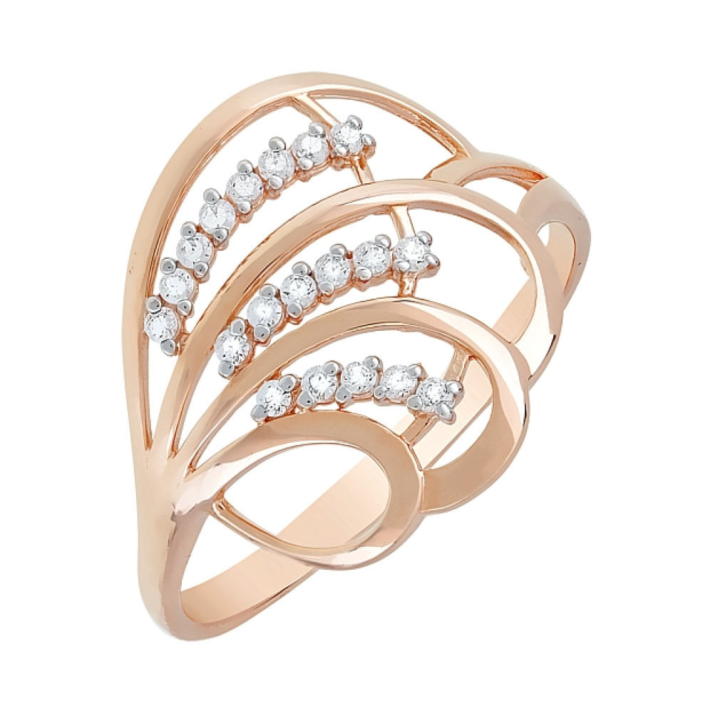 Золотое кольцо с фианитами № 115964