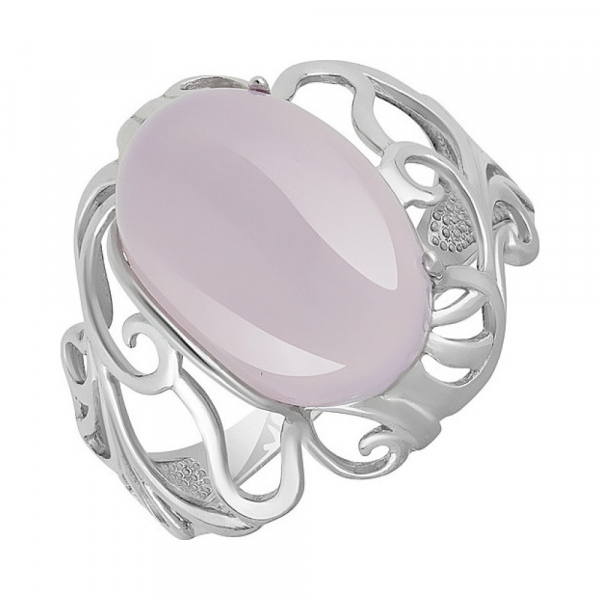 Серебряное кольцо с розовым ониксом  № 128062