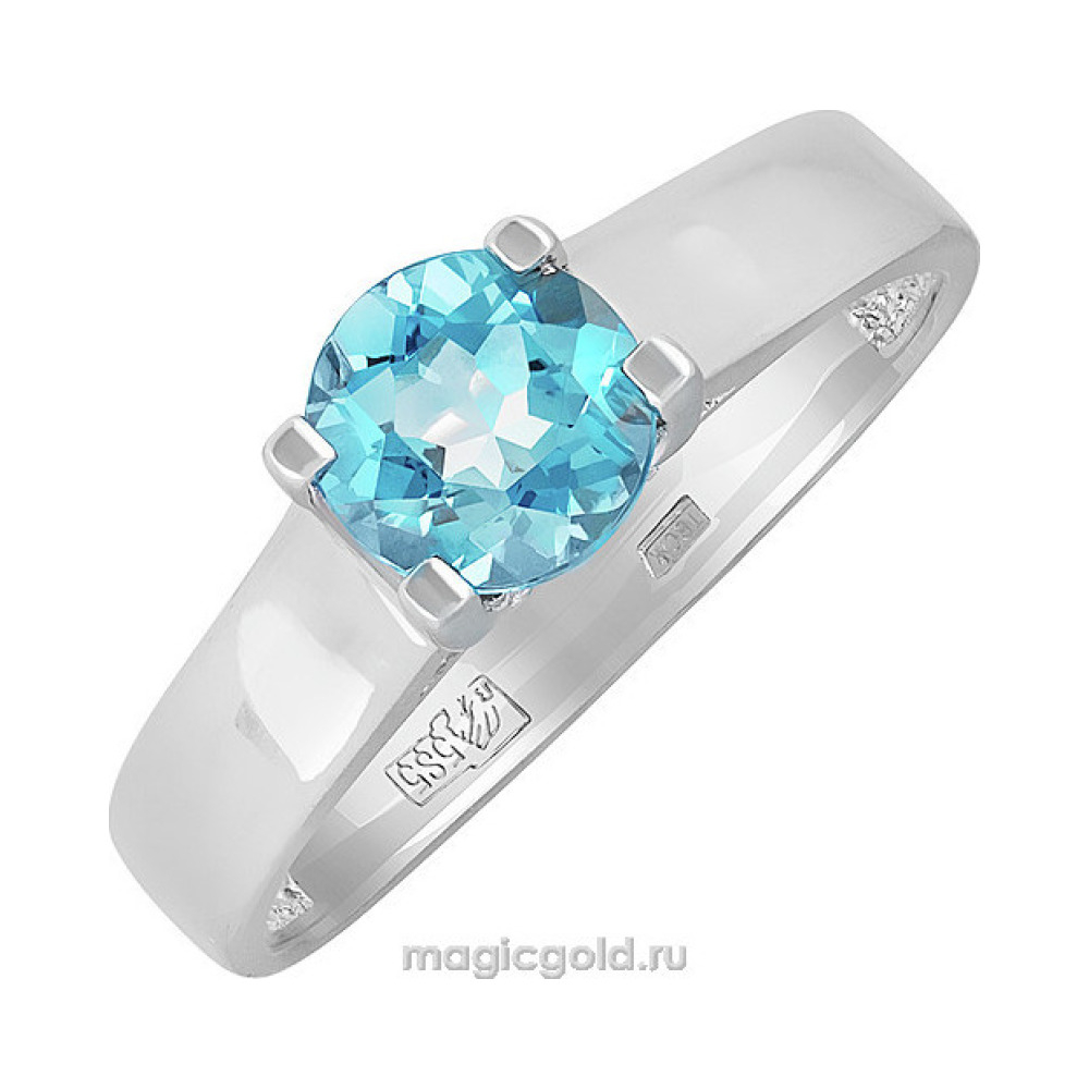 Золотое кольцо с топазом и фианитом № 139178