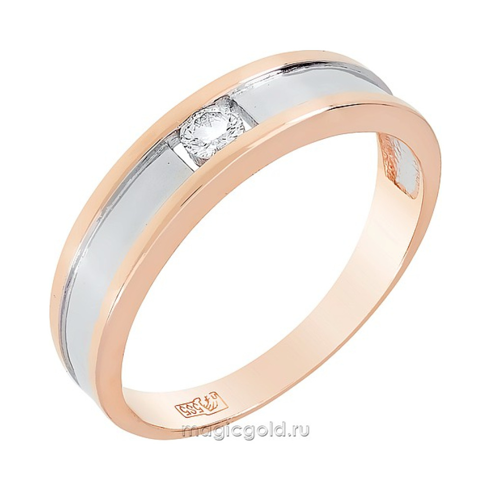 Золотое кольцо с бриллиантом № 162301