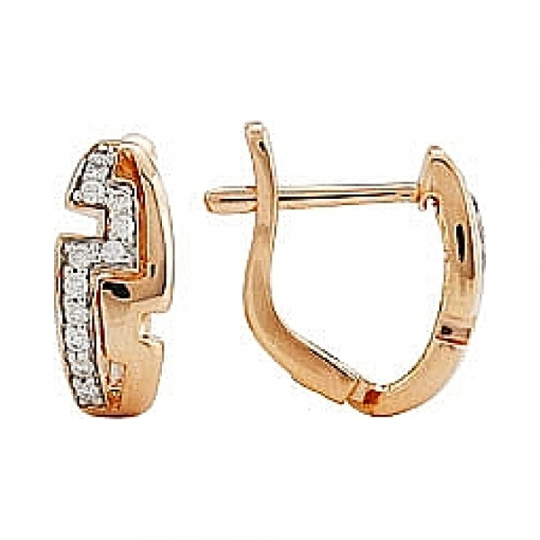 Золотые серьги с бриллиантом № 81971