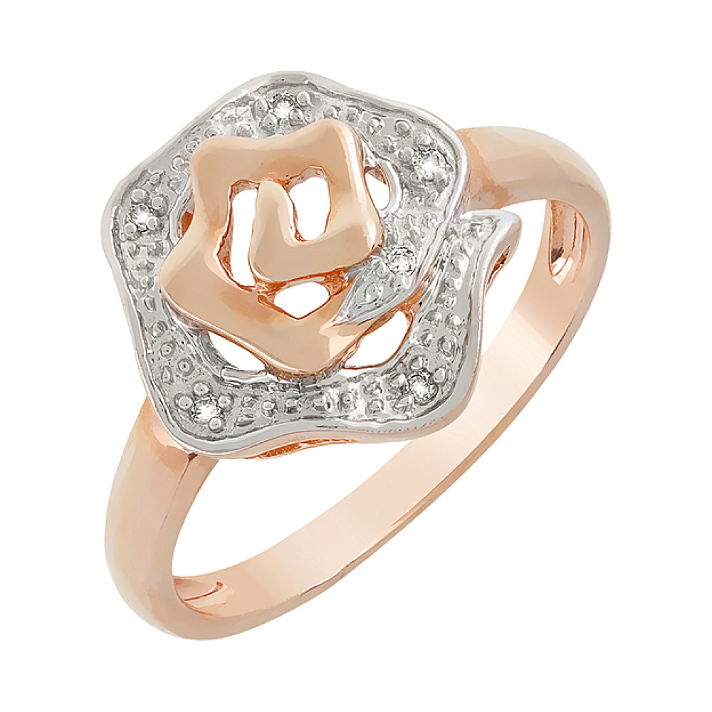 Золотое кольцо с бриллиантом № 75403