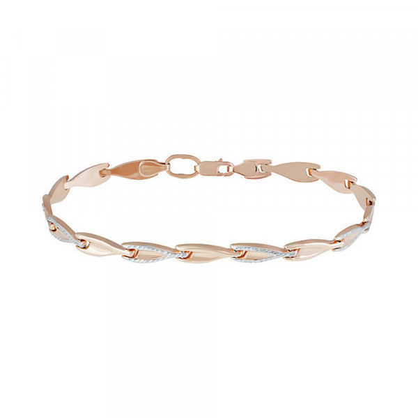 Золотой браслет без камня с алмазкой № 136851