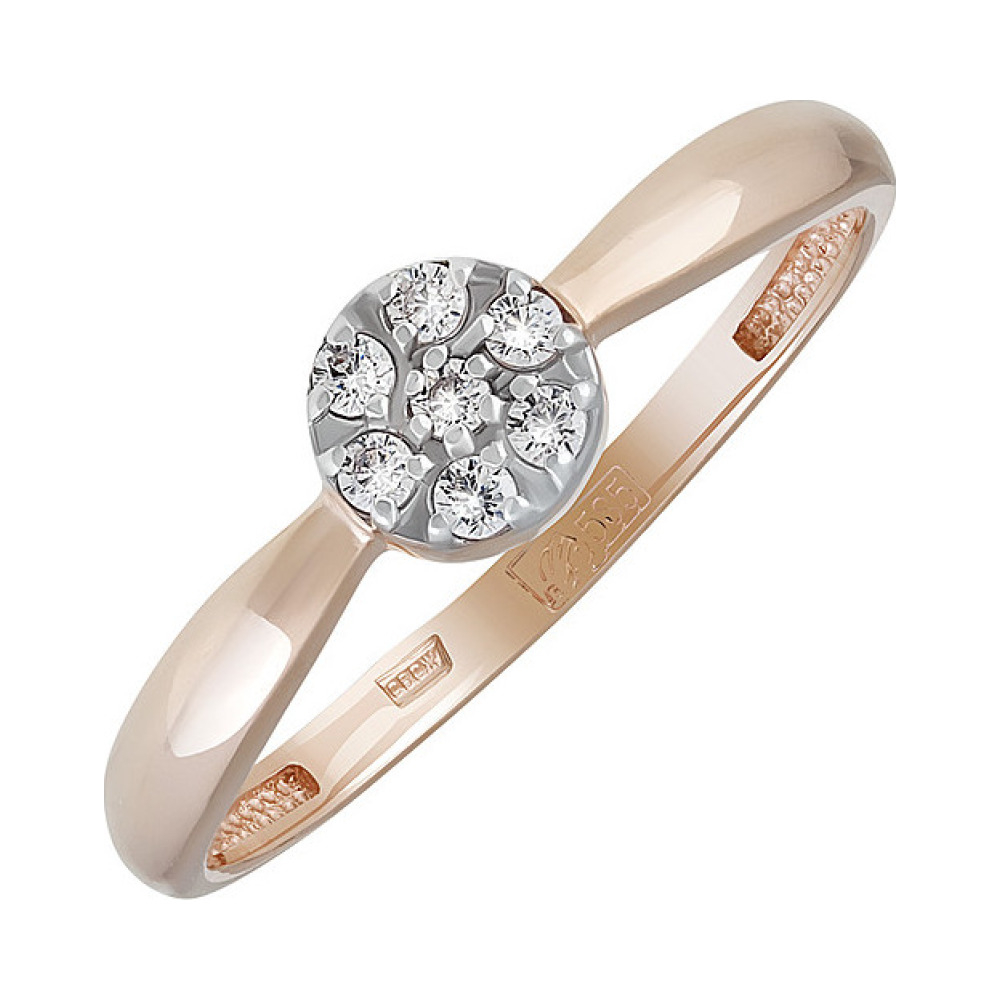 Золотое кольцо с фианитом № 134336