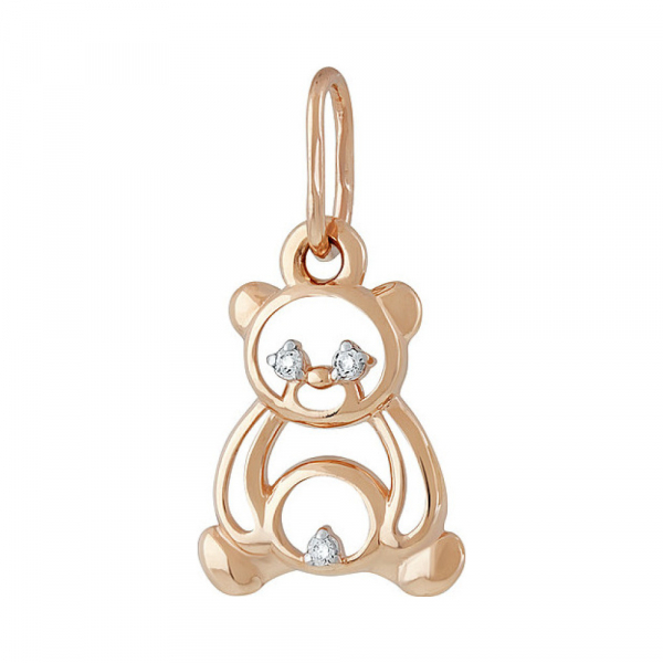 Золотая подвеска с фианитом № 137322