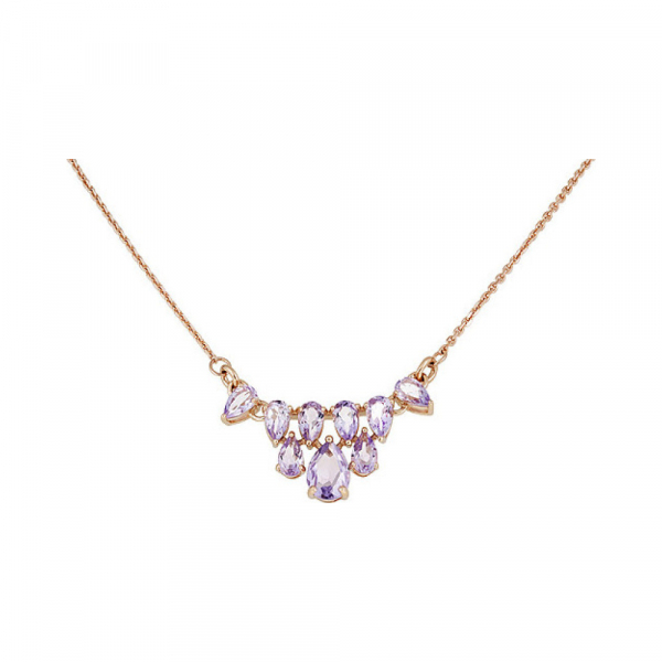 Золотое колье с аметистом № 133394