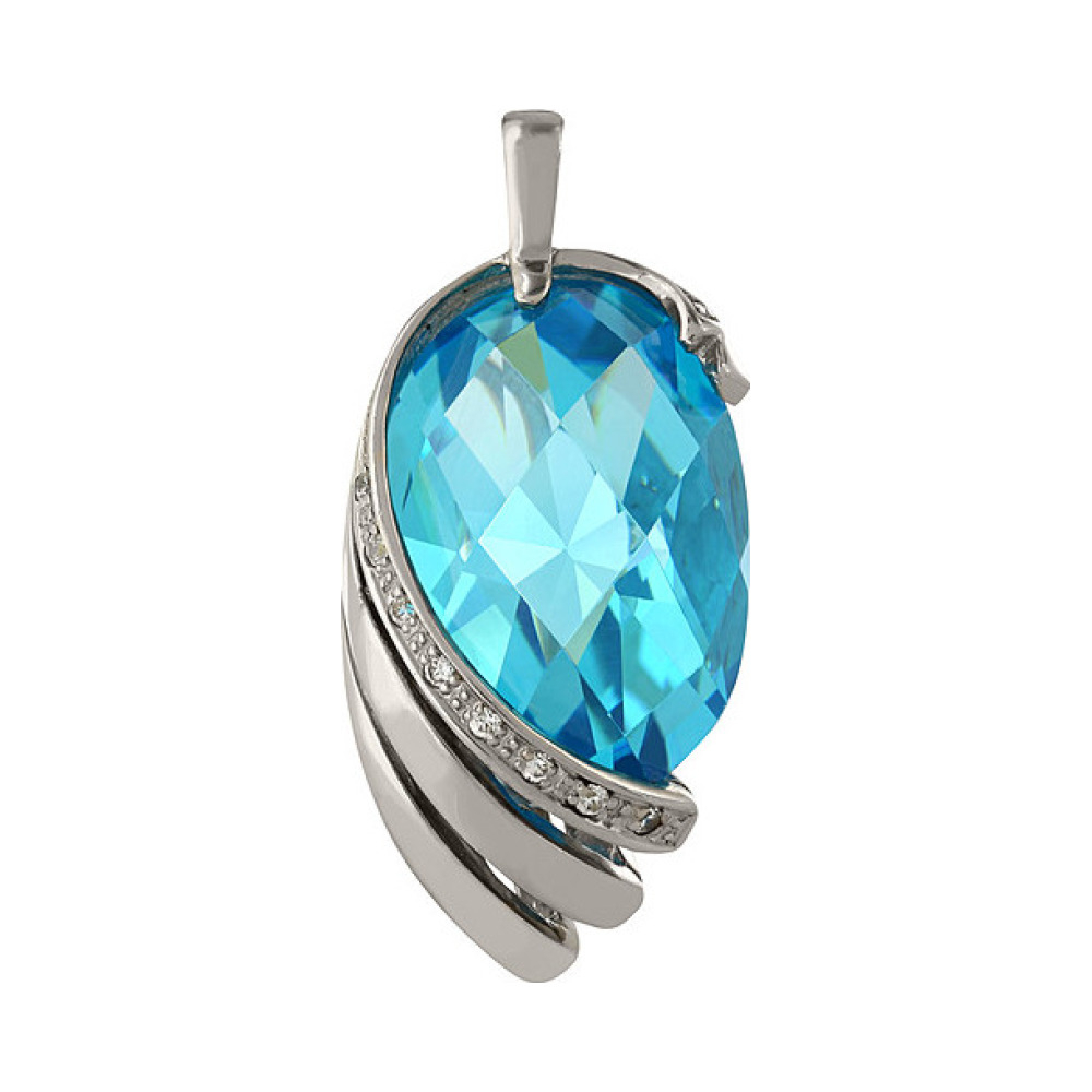 Серебряная подвеска с фианитом № 83786