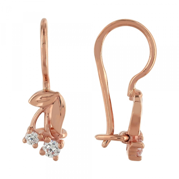 Золотые серьги с фианитами № 102067