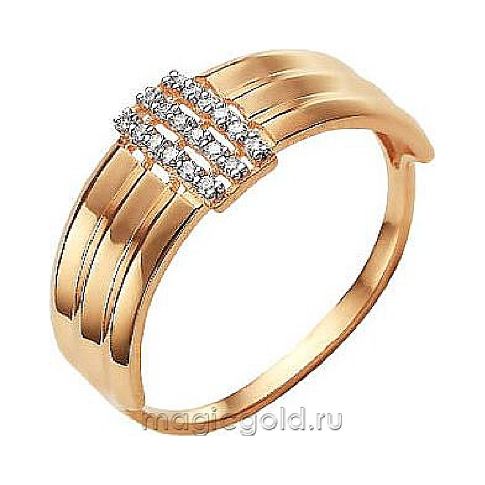 Золотое кольцо с фианитом № 173156