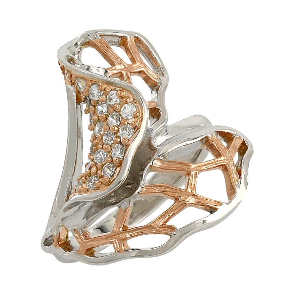 Серебряное кольцо с фианитами № 106299