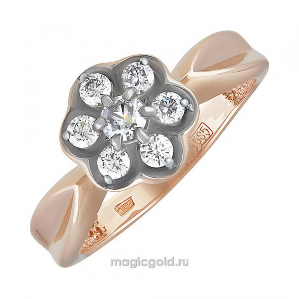 Золотое кольцо с бриллиантом № 138813