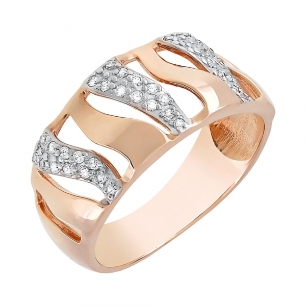 Золотое кольцо с фианитами № 115787