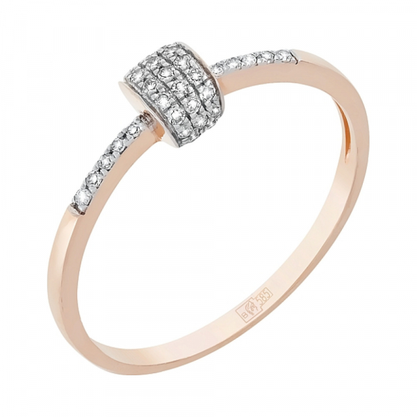 Золотое кольцо с бриллиантом № 113857