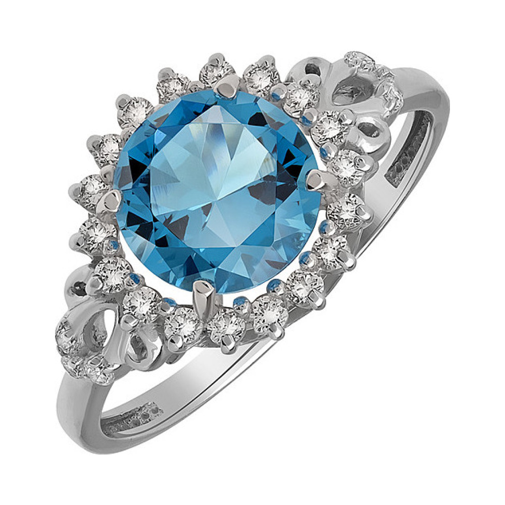 Серебряное кольцо с алпанитом и фианитом № 134553