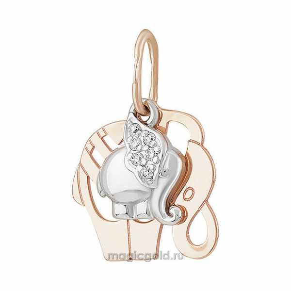 Золотая подвеска с фианитом № 155693