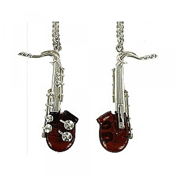 Брелок с янтарём коньяк № 64743