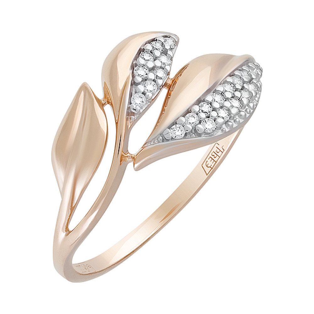 Золотое кольцо с фианитами № 128932