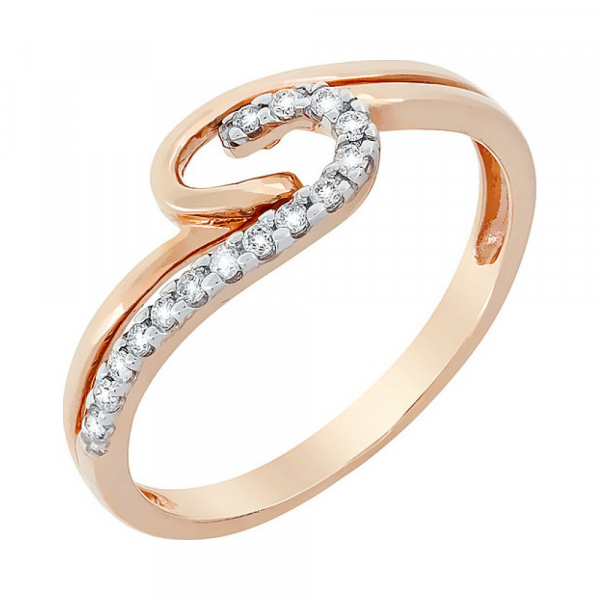 Золотое кольцо с бриллиантом № 81905