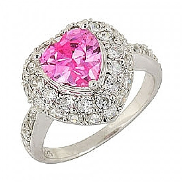 Серебряное кольцо с фианитом № 68615