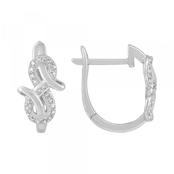 Золотые серьги с бриллиантом № 115251