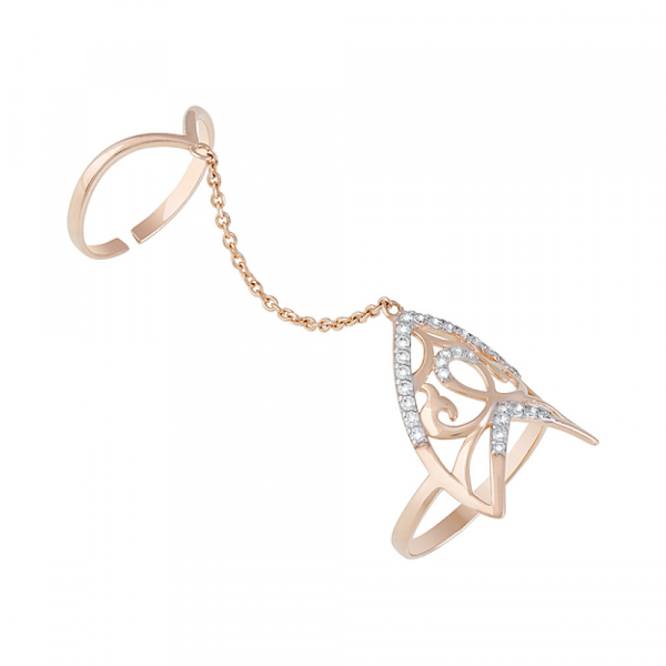 Золотое кольцо с фианитами № 129068