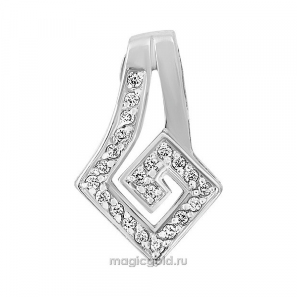 Золотая подвеска с бриллиантом № 107350