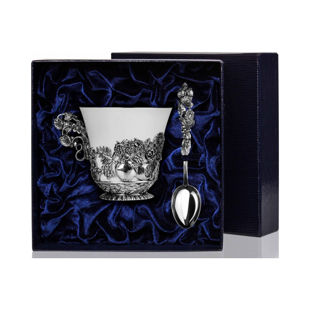 Набор серебряная чайная чашка «Натюрморт»