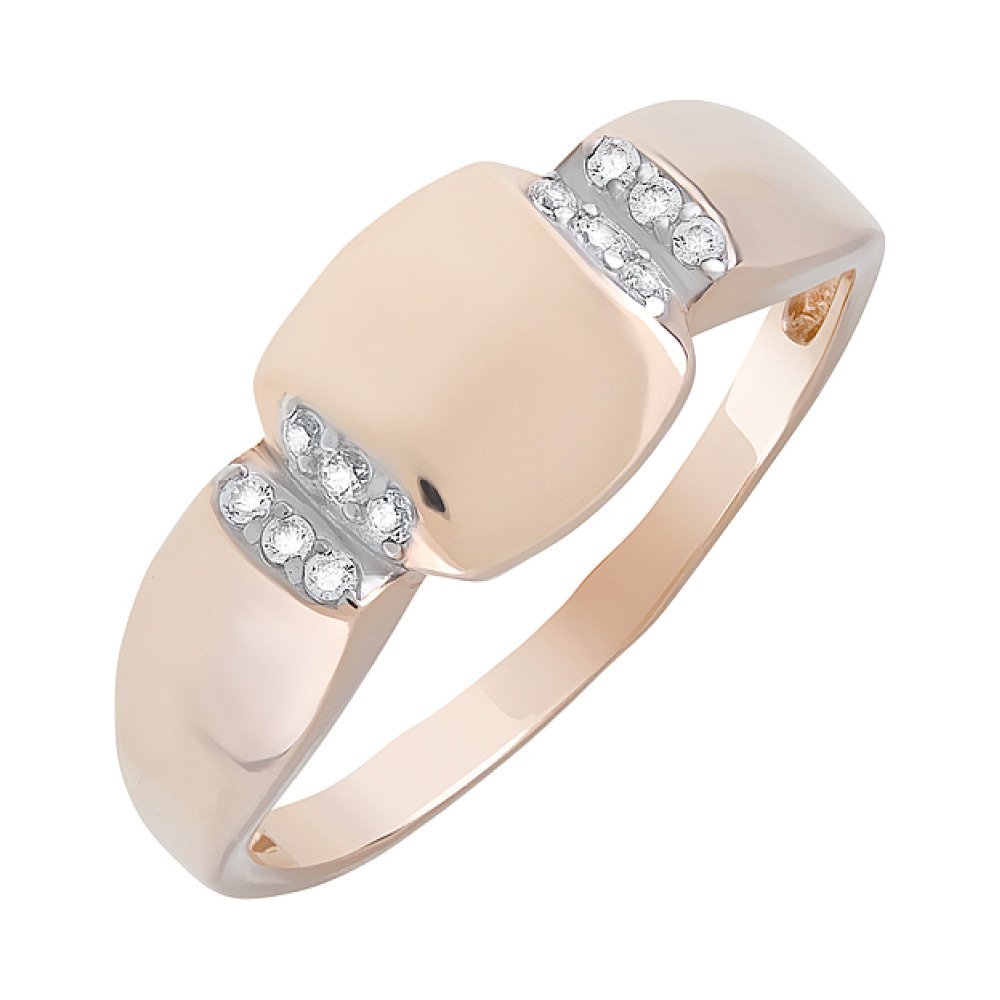 Золотое кольцо с фианитами № 126663