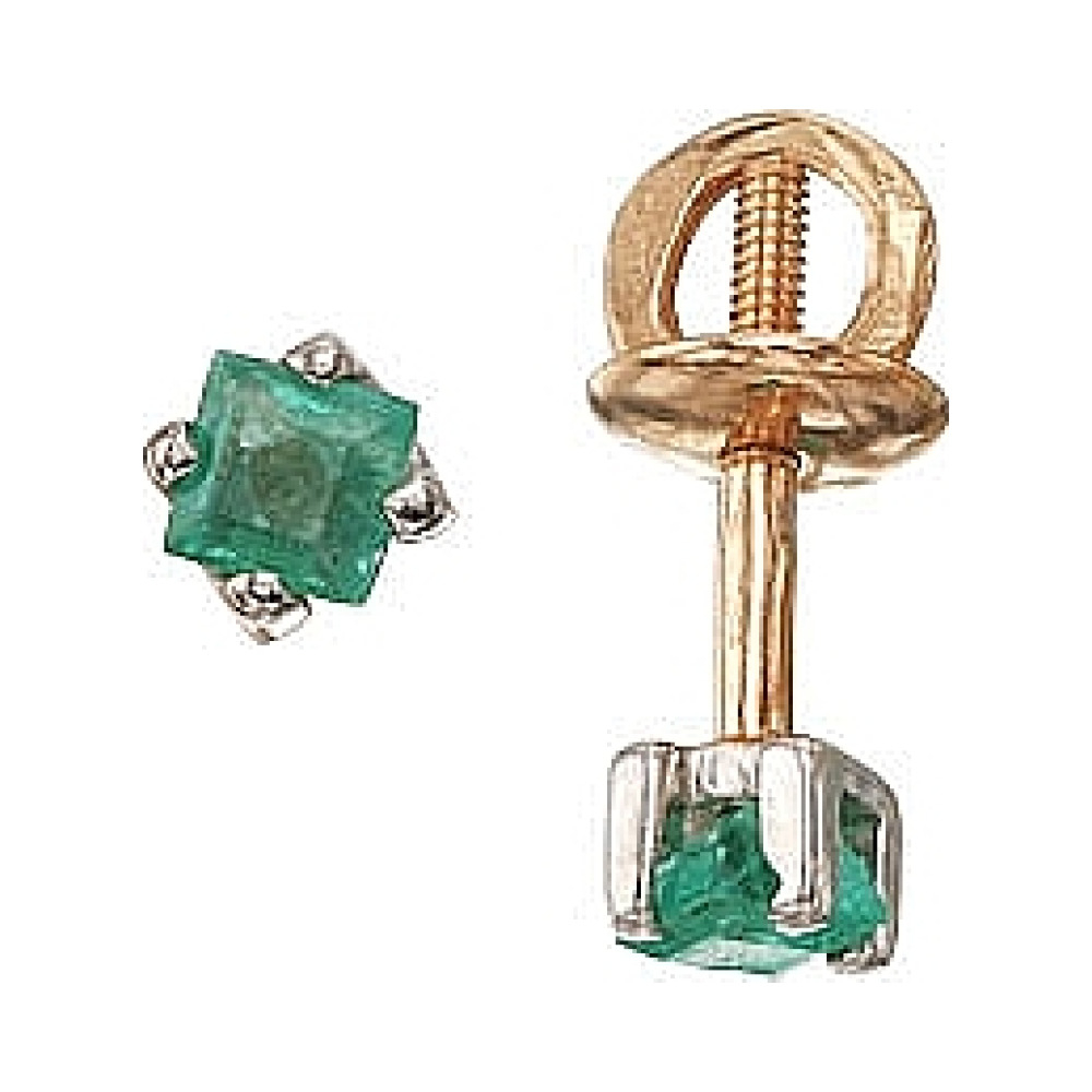 Пуссеты с изумрудом № 25607