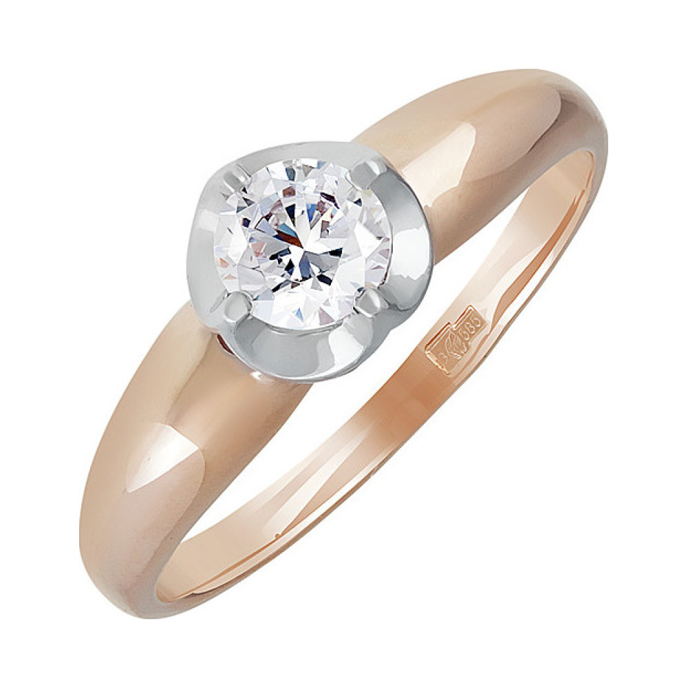 Золотое кольцо с фианитом № 137912