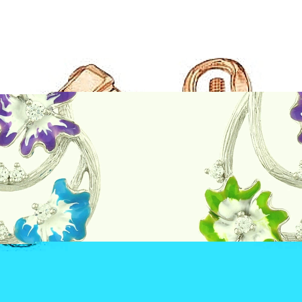 Золотые серьги с фианитом № 27081