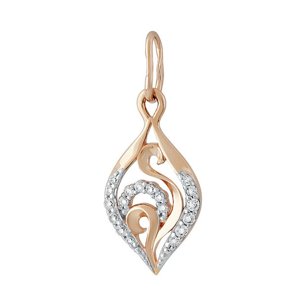 Золотая подвеска с фианитом № 138270