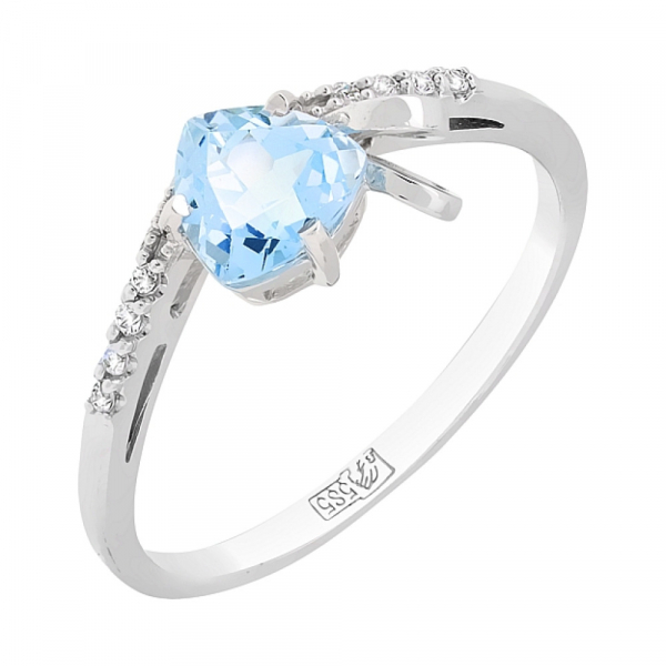 Золотое кольцо с топазом и фианитом № 99040