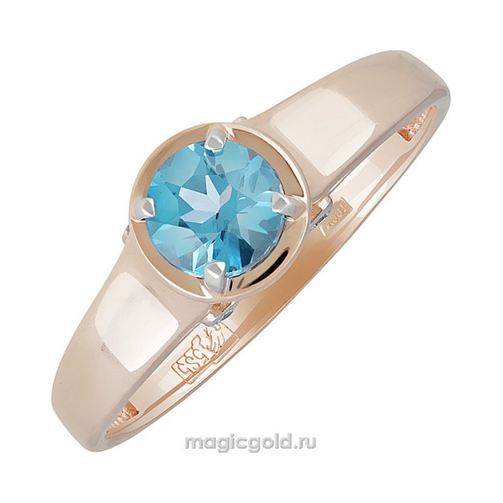 Золотое кольцо с топазом и фианитом № 139175