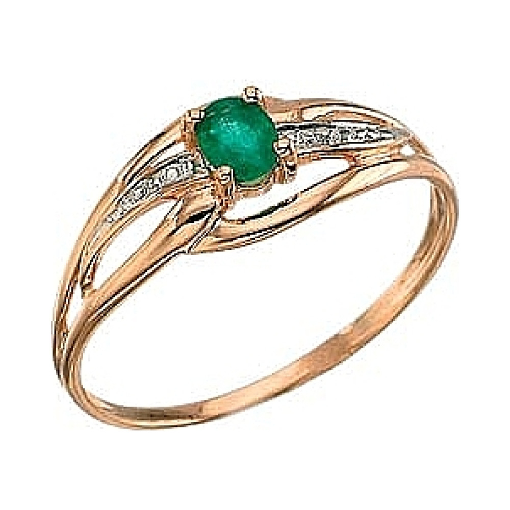 Золотое кольцо с изумрудом № 3151