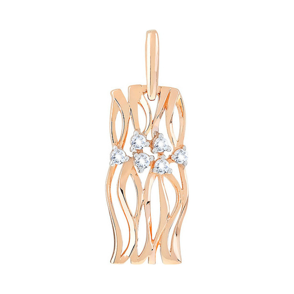 Золотая подвеска с фианитами № 112402