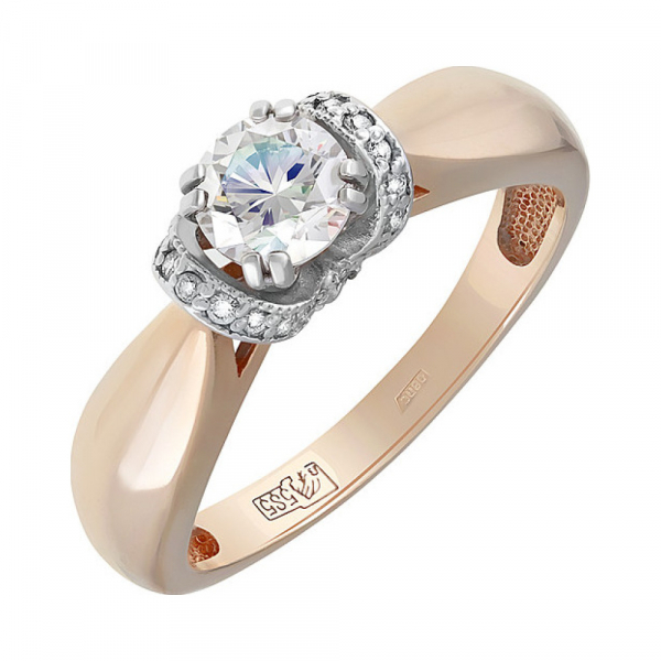 Золотое кольцо с бриллиантом № 122012