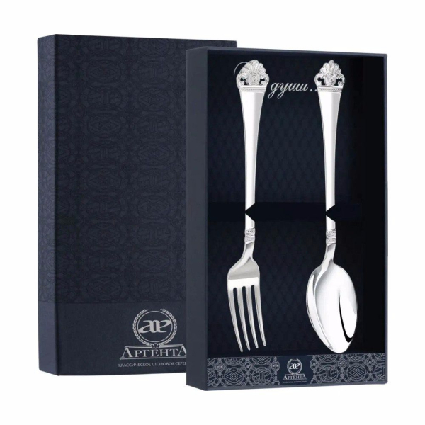Набор столовый Афина 2 предмета: вилка и ложка из серебра 925 пробы