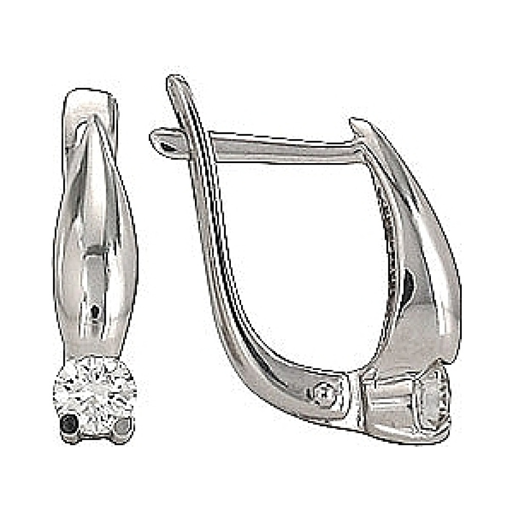 Золотые серьги с бриллиантом № 96839