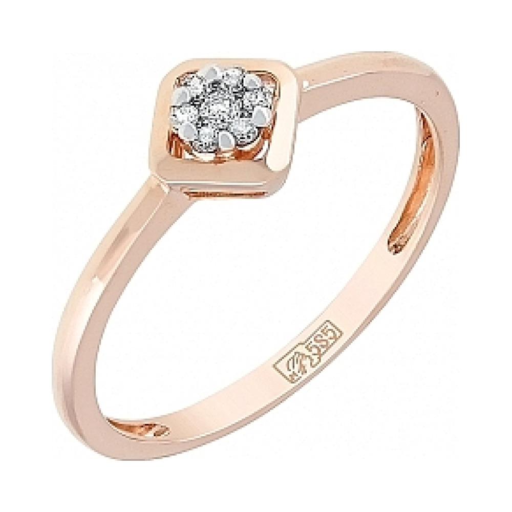 Золотое кольцо с бриллиантом № 114511