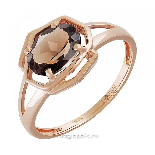 Золотое кольцо с раухтопазом № 159612