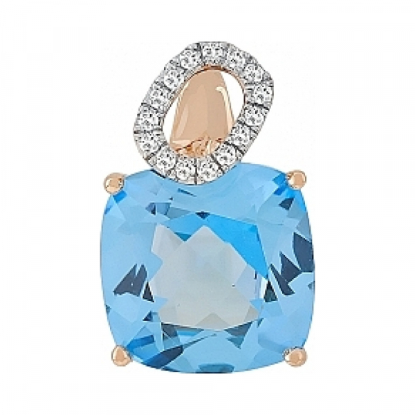 Золотая подвеска с бриллиантом и топазом № 114886