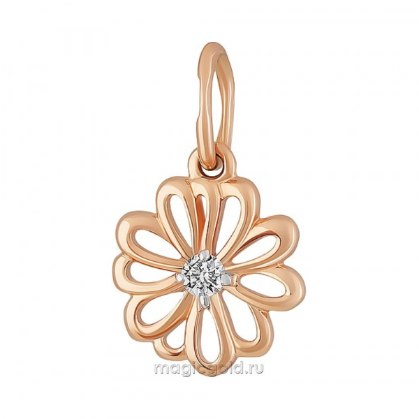 Золотая подвеска с фианитом № 161777