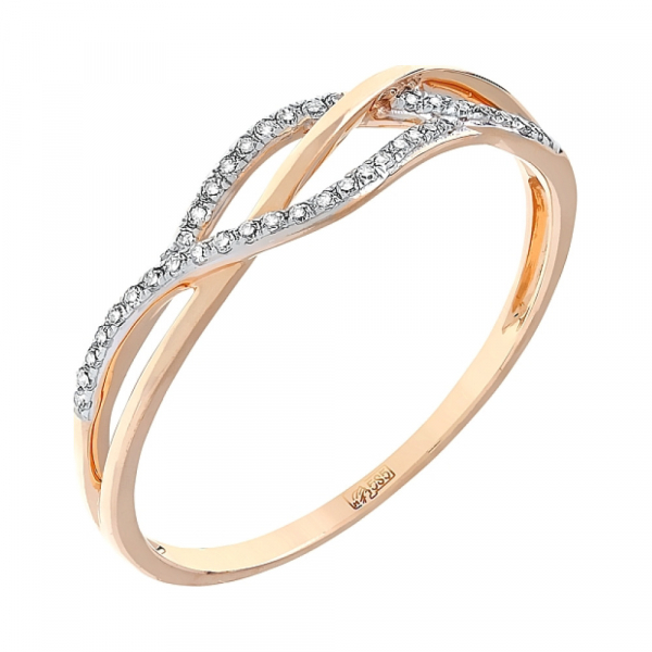 Золотое кольцо с бриллиантом № 112863